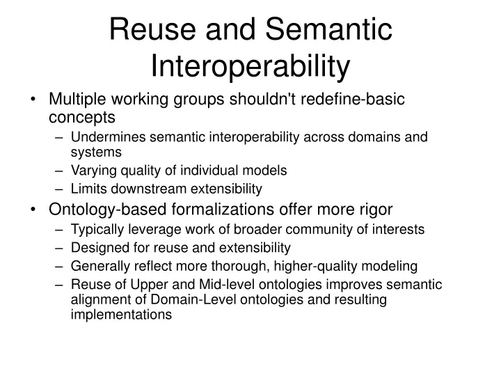 reuse and semantic interoperability