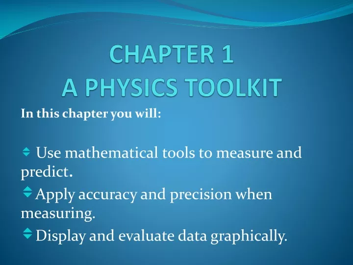 chapter 1 a physics toolkit