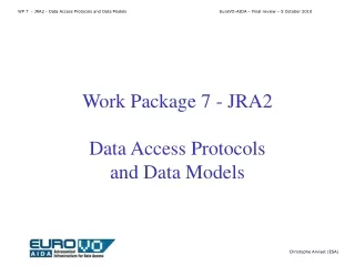 Work Package 7 - JRA2 Data Access Protocols  and Data Models