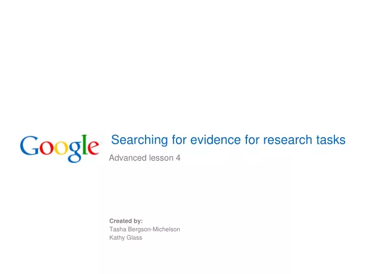 searching for evidence for research tasks