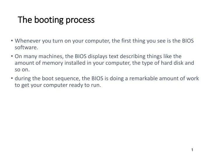 the booting process