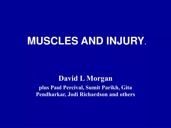 muscles and injury