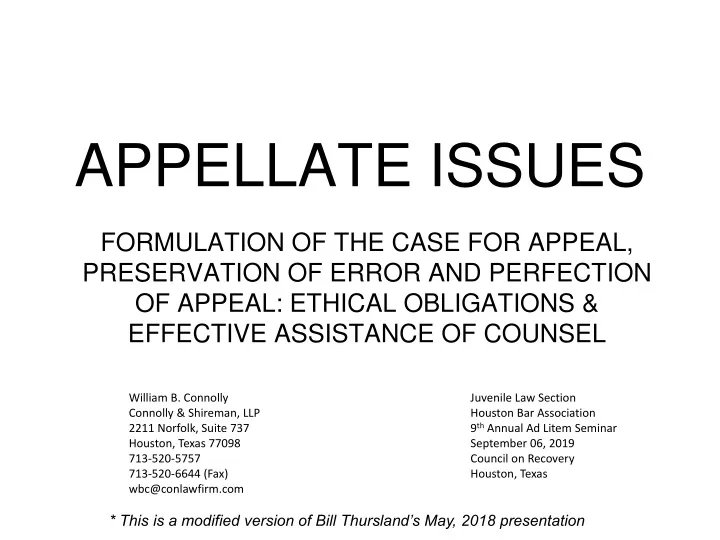 appellate issues