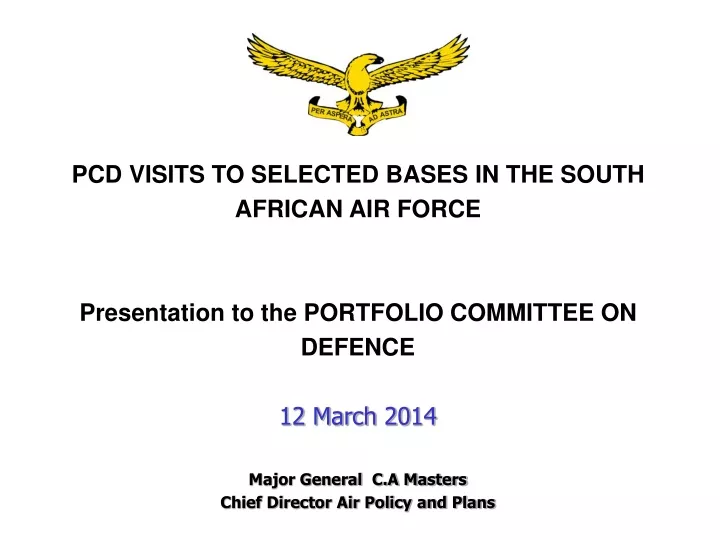 pcd visits to selected bases in the south african