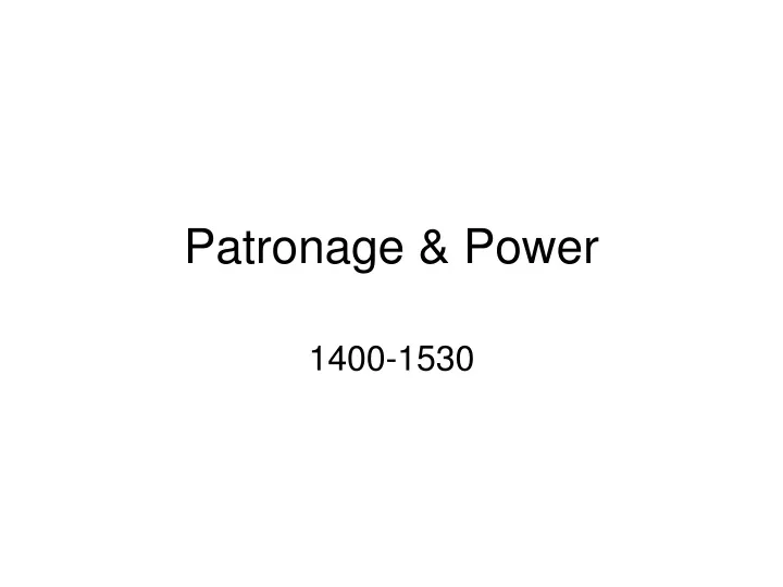 patronage power
