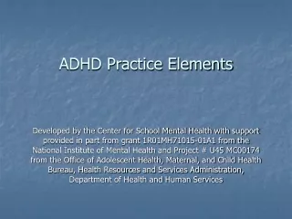 ADHD Practice Elements