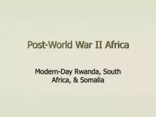 Post-World War II Africa