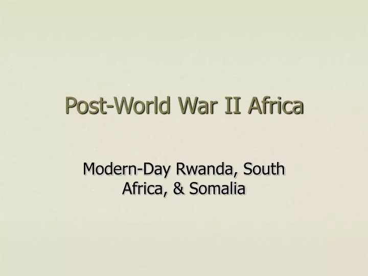 post world war ii africa