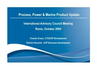 Process, Power &amp; Marine Product Update