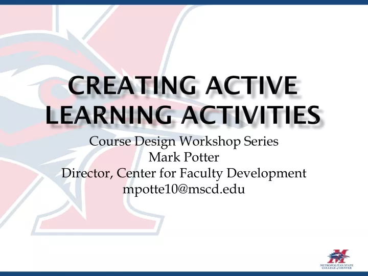 creating active learning activities