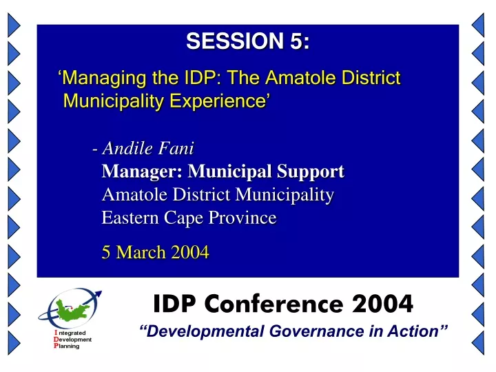 session 5 managing the idp the amatole district