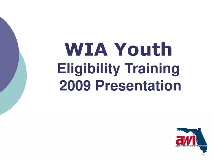 wia youth eligibility training 2009 presentation