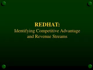 REDHAT: Identifying Competitive Advantage  and Revenue Streams