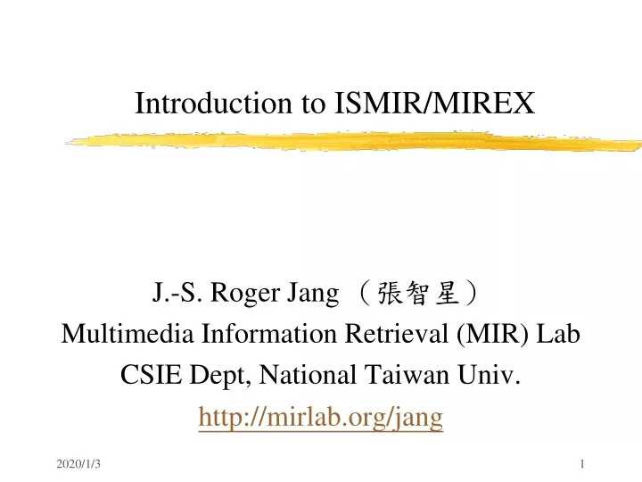 introduction to ismir mirex