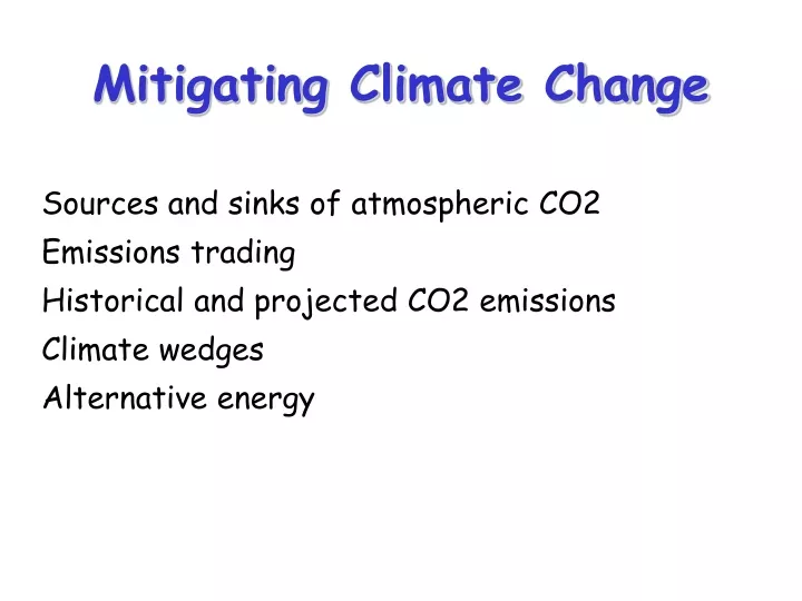 mitigating climate change