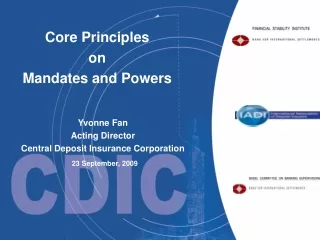 Core Principles on  Mandates and Powers