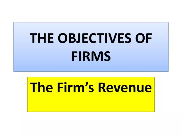 the firm s revenue