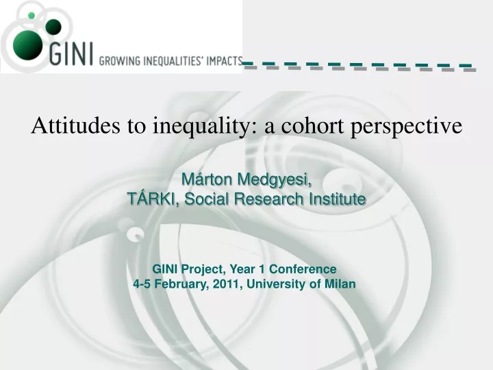 attitudes to inequality a cohort perspective