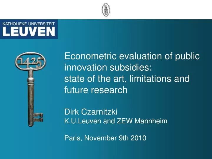 econometric evaluation of public innovation