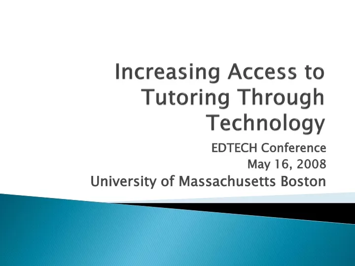 increasing access to tutoring through technology