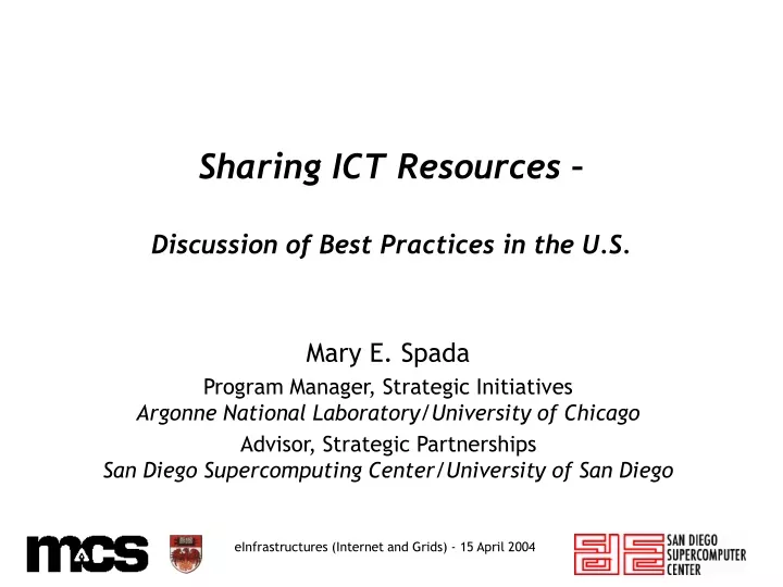 sharing ict resources discussion of best practices in the u s