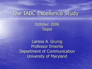 The IABC Excellence Study