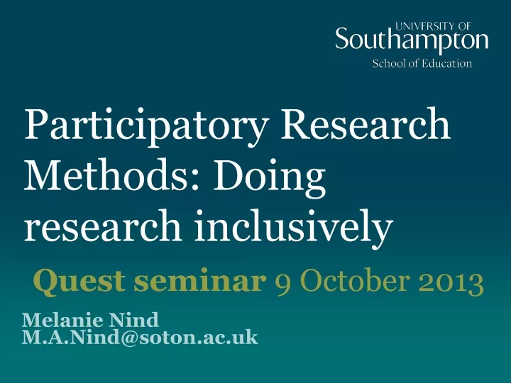 participatory research methods doing research inclusively
