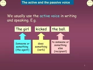 We usually use the  active voice  in writing and speaking. E.g.