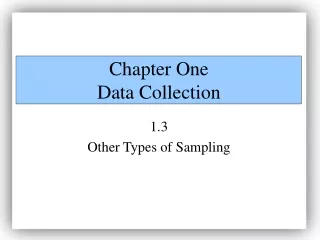 Chapter One Data Collection