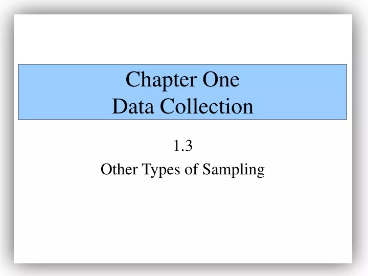 chapter one data collection