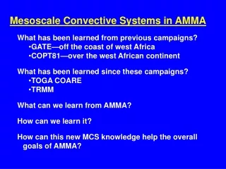 Mesoscale Convective Systems in AMMA