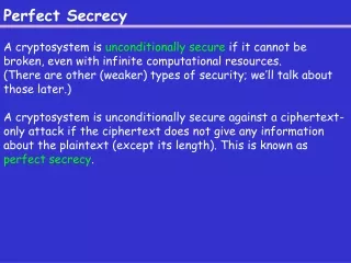 Perfect Secrecy