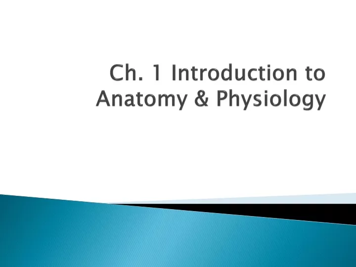 ch 1 introduction to anatomy physiology
