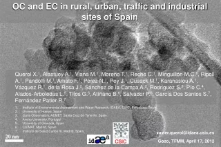 OC and EC in rural, urban, traffic and industrial sites of Spain