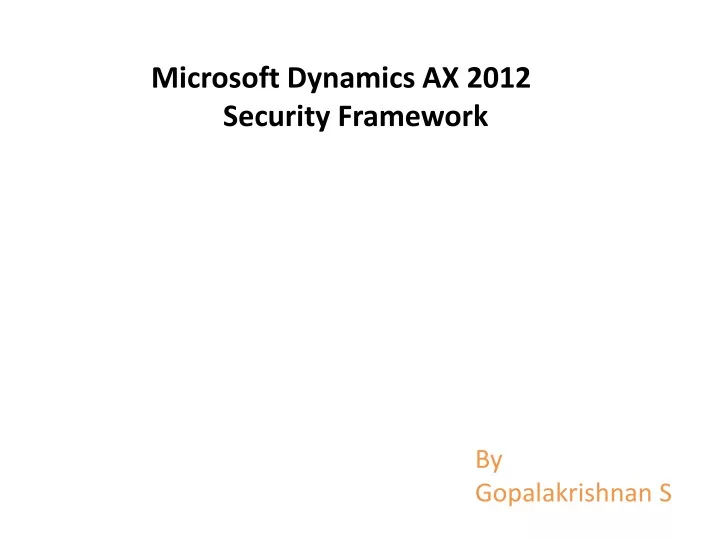 microsoft dynamics ax 2012 security framework