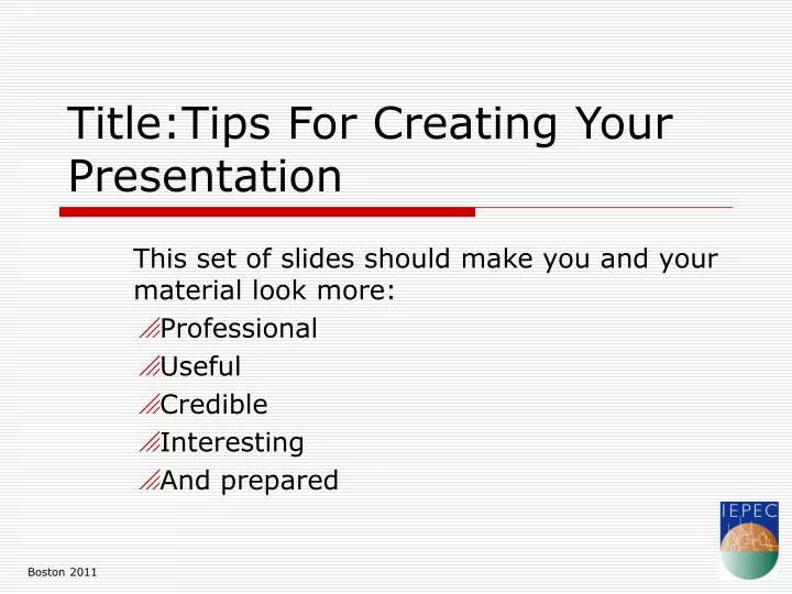 title tips for creating your presentation