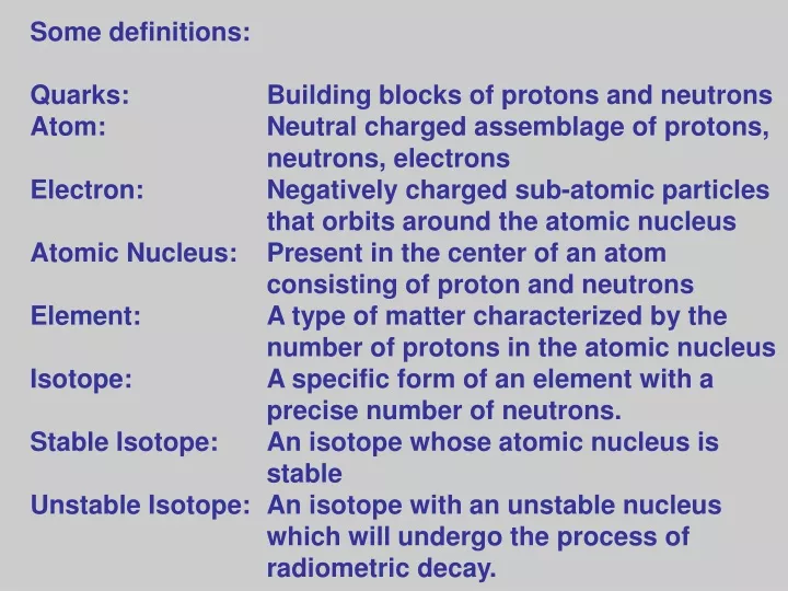 some definitions quarks building blocks