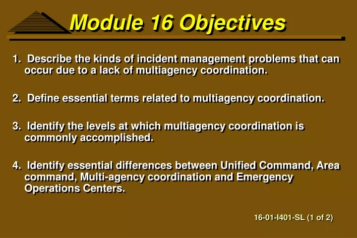module 16 objectives