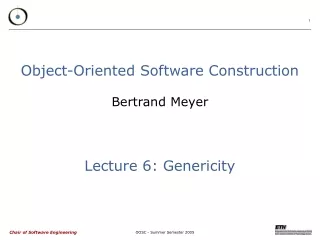 Object-Oriented Software Construction