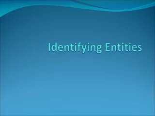 Identifying Entities