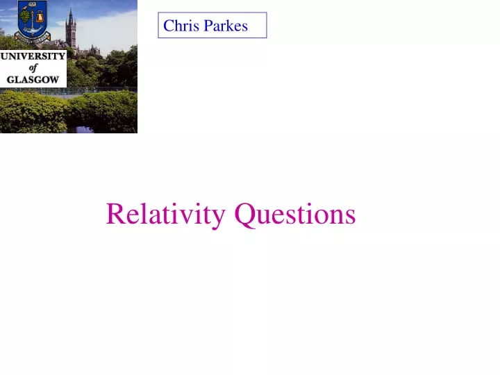 relativity questions