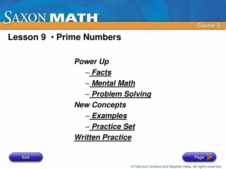 lesson 9 prime numbers