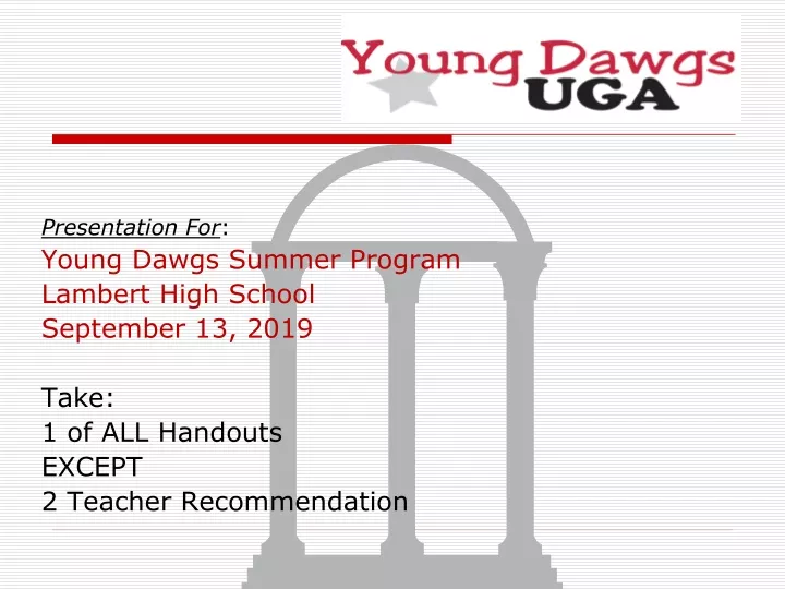 presentation for young dawgs summer program