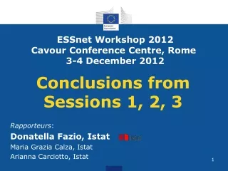 Conclusions from Sessions 1, 2, 3