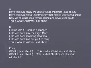 A Have you ever really thought of what christmas´s all about.