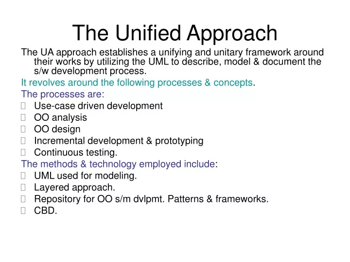 the unified approach