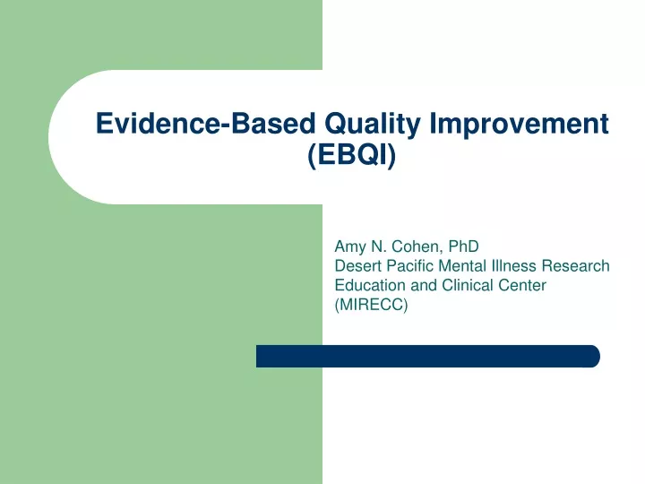 evidence based quality improvement ebqi