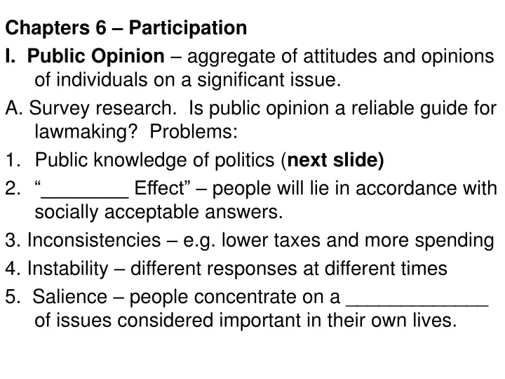 chapters 6 participation i public opinion