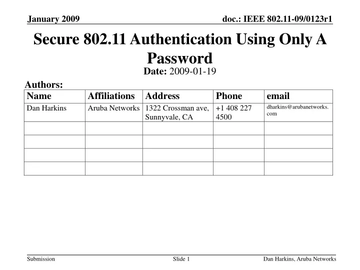 secure 802 11 authentication using only a password