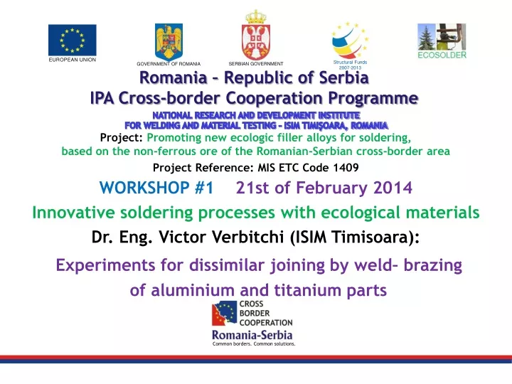 rom a nia republic of serbia ipa cross border cooperation programme
